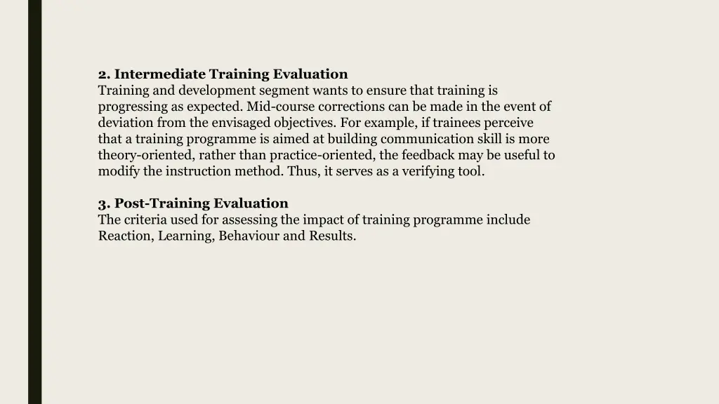 2 intermediate training evaluation training