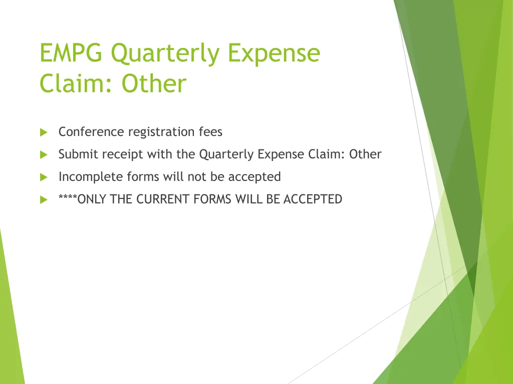 empg quarterly expense claim other