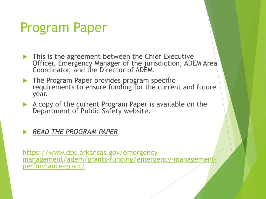 program paper