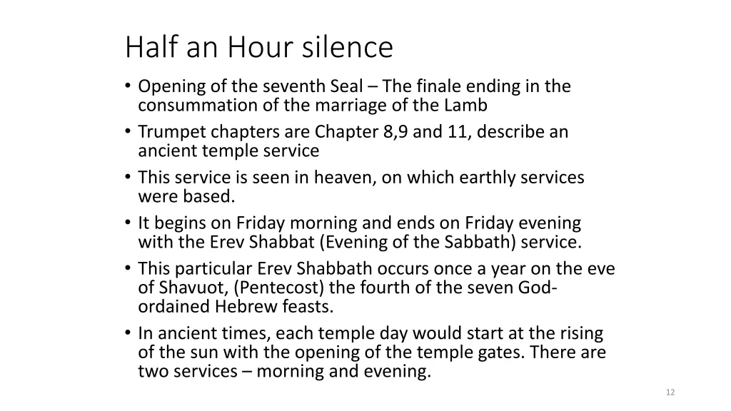 half an hour silence opening of the seventh seal