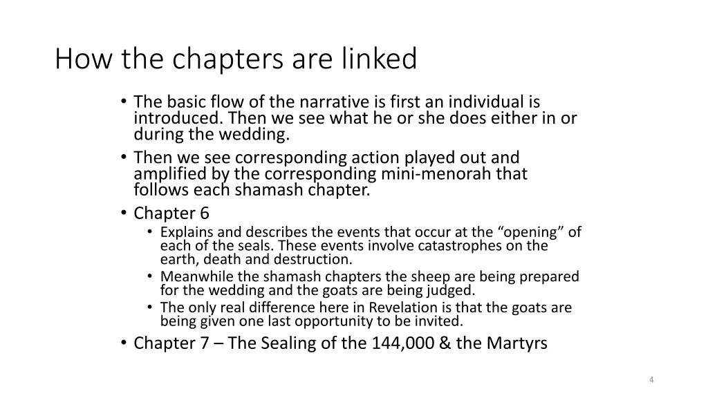 how the chapters are linked