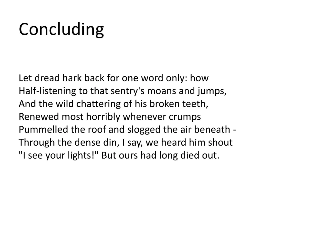 concluding