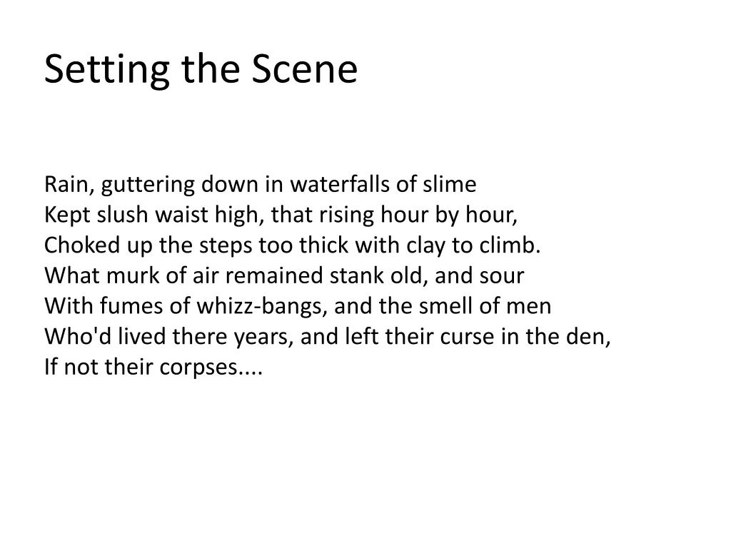 setting the scene