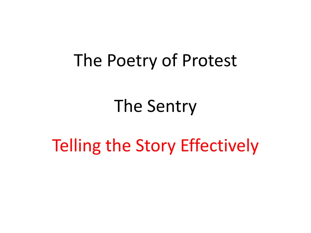 the poetry of protest