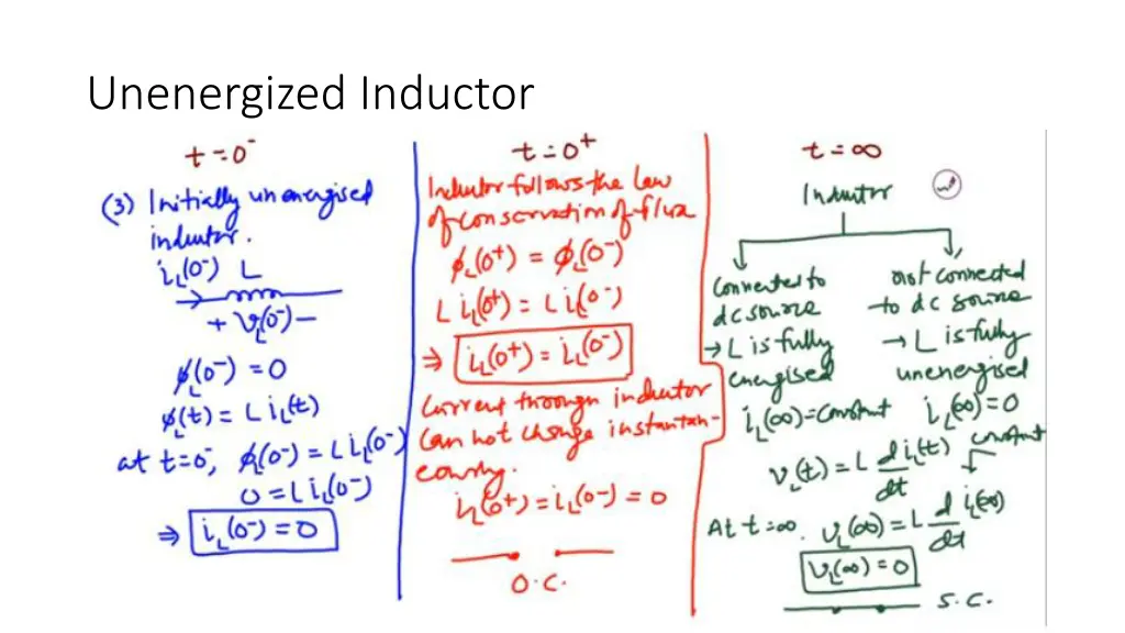 unenergized inductor