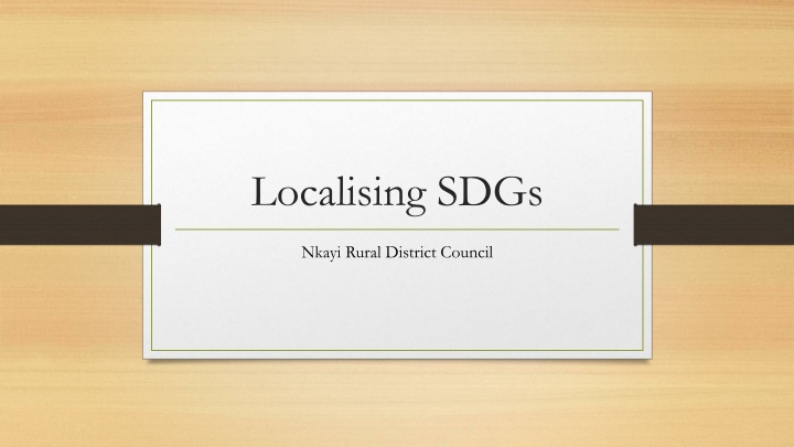 localising sdgs