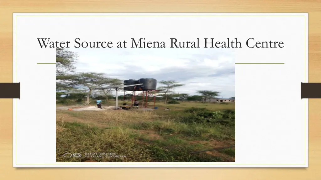 water source at mjena rural health centre