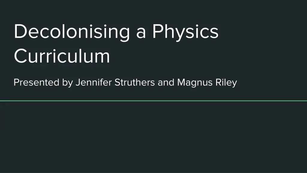decolonising a physics curriculum