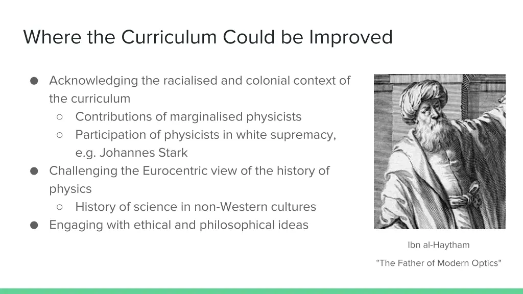 where the curriculum could be improved