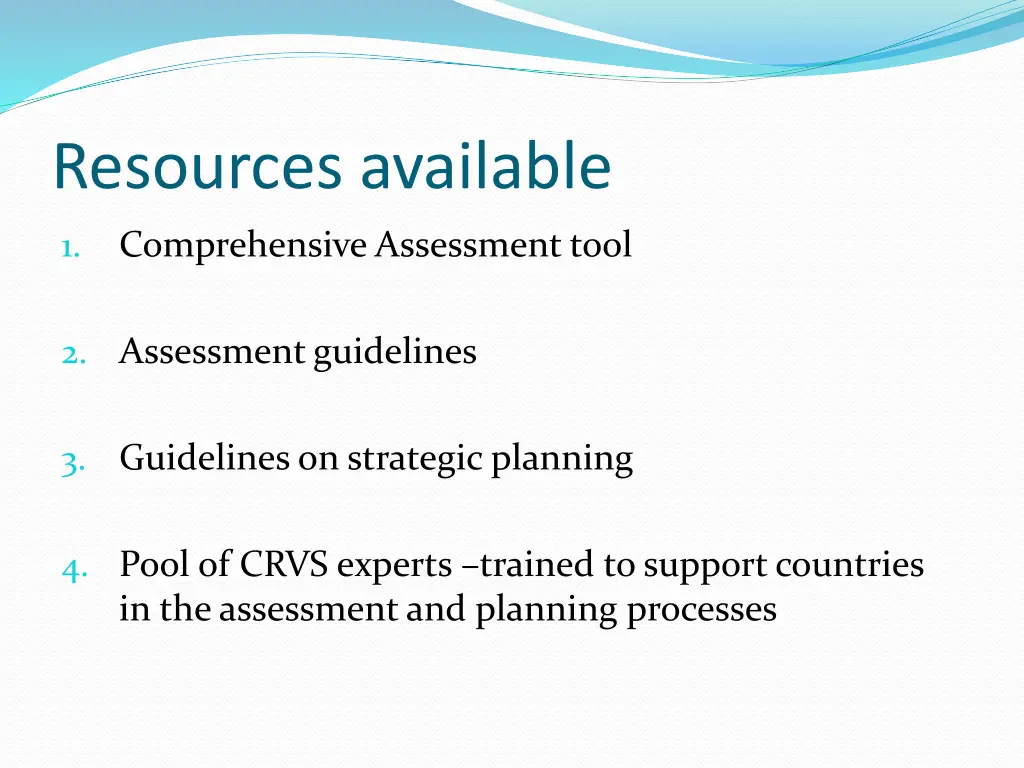 resources available