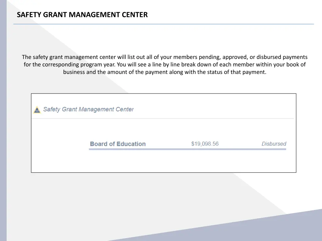 safety grant management center