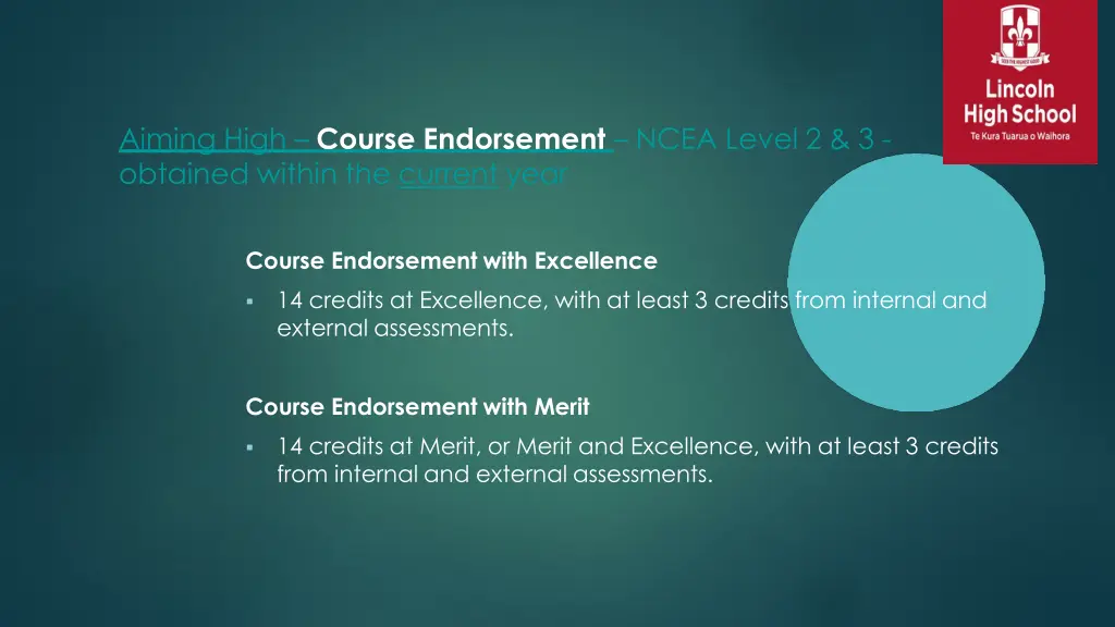 aiming high course endorsement ncea level
