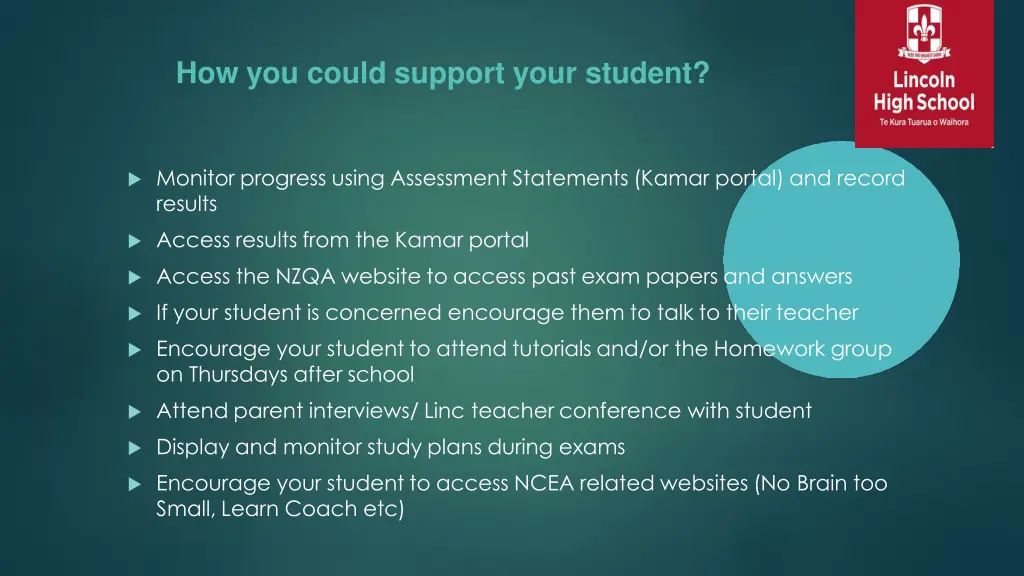 how you could support your student