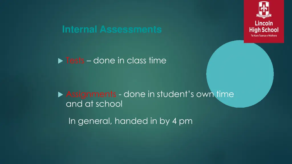 internal assessments