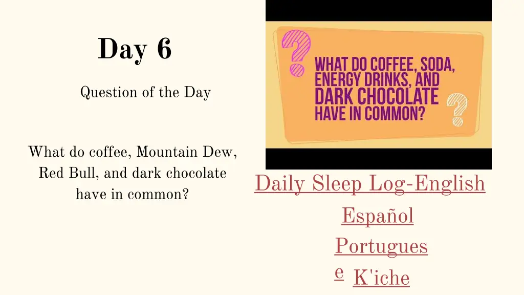 sleep on it sleep tip 6 caffeine