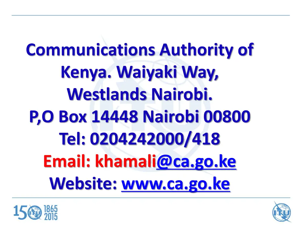 communications authority of kenya waiyaki