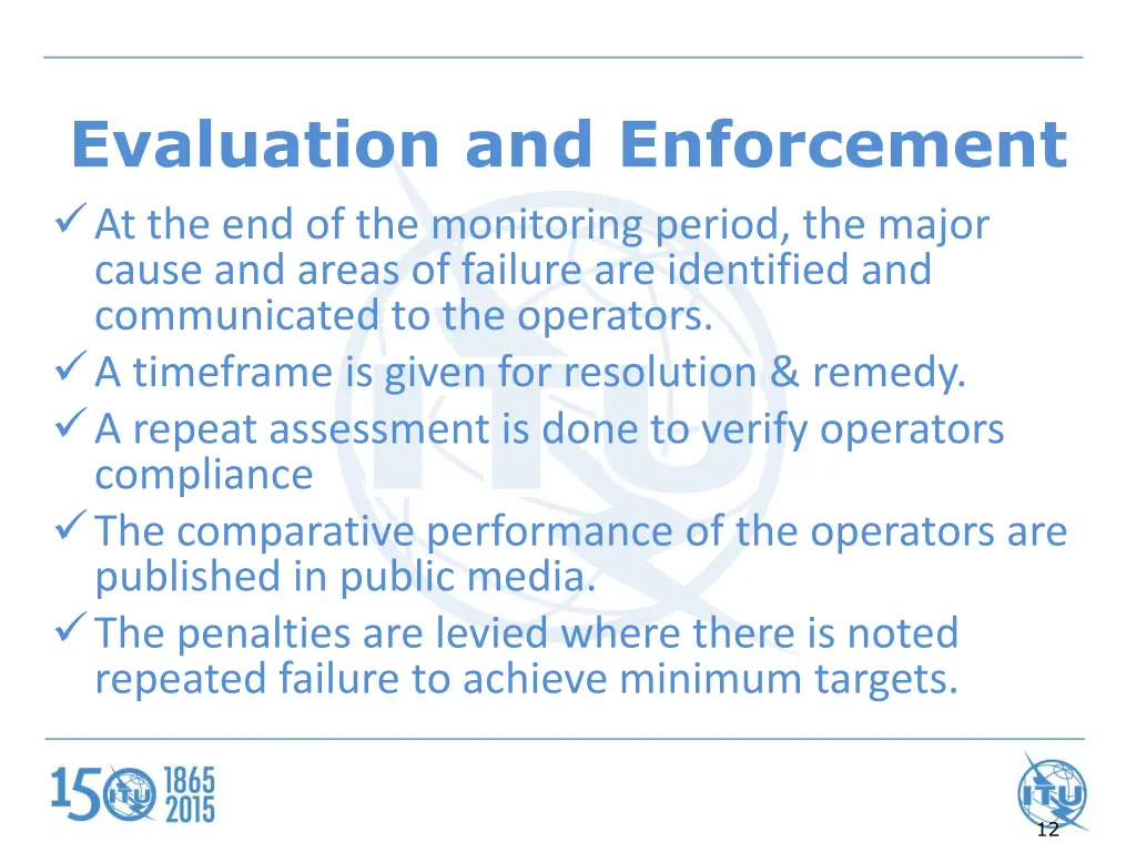 evaluation and enforcement