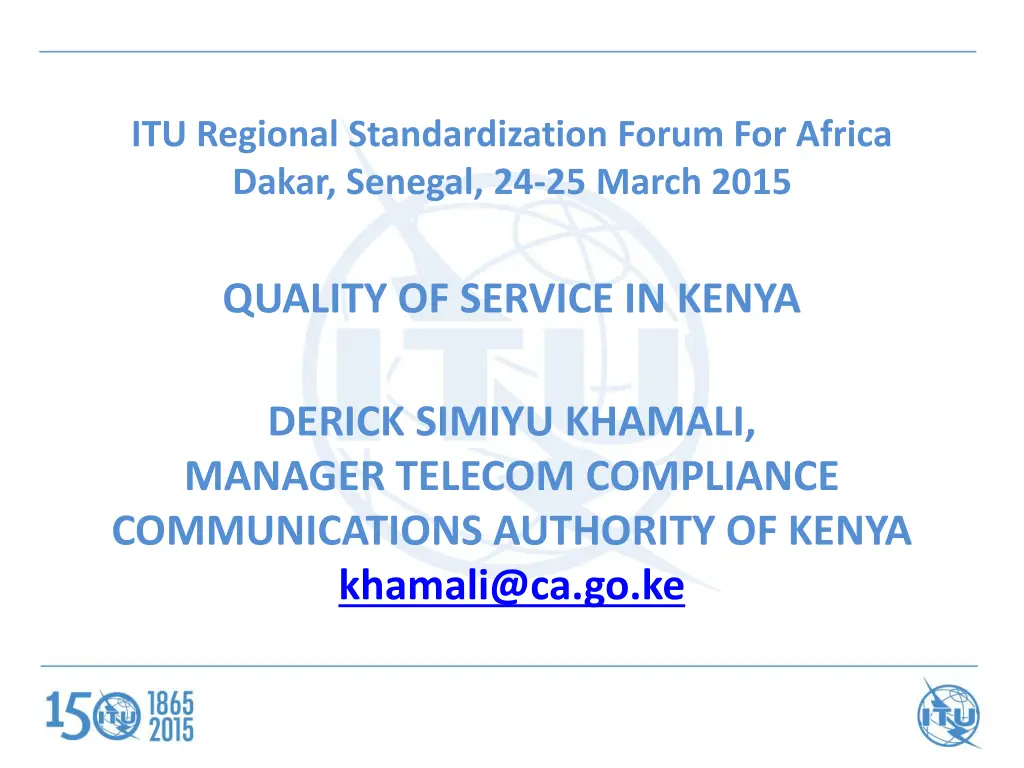 itu regional standardization forum for africa