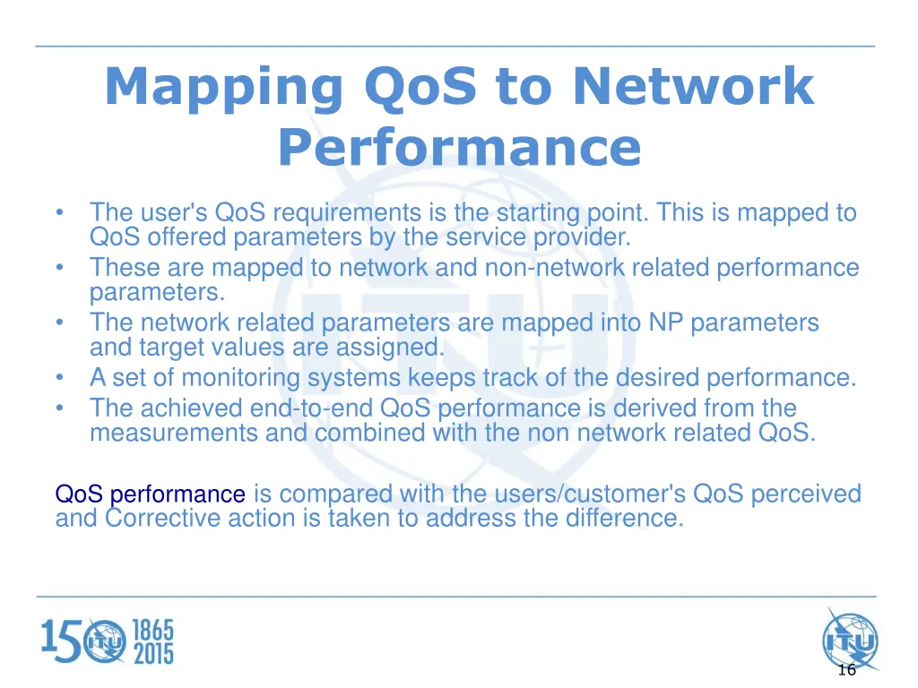 mapping qos to network performance