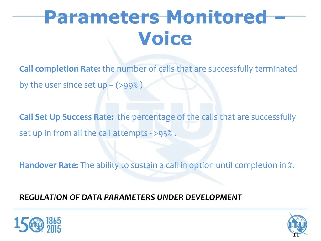 parameters monitored voice 1