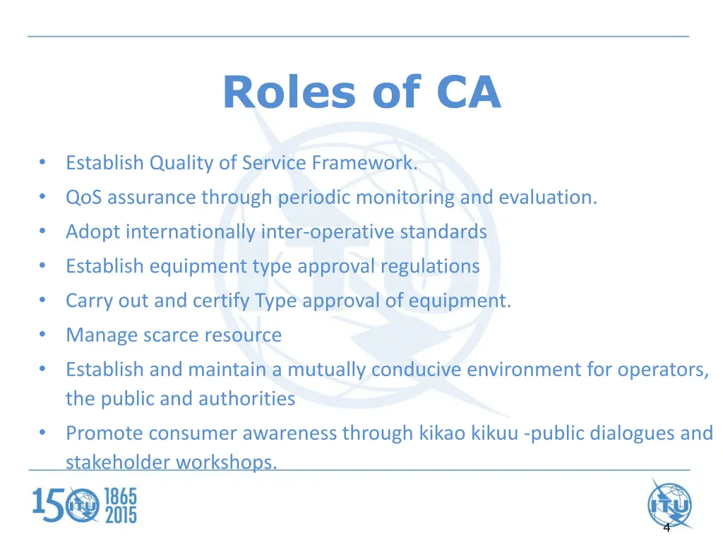 roles of ca