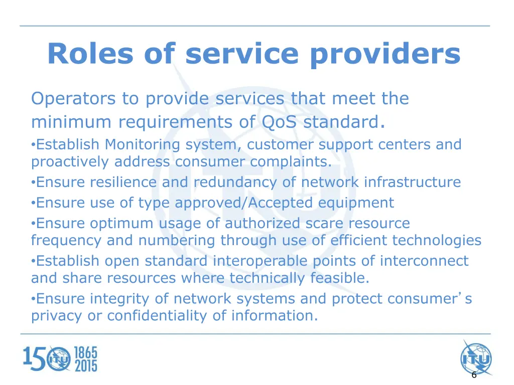roles of service providers