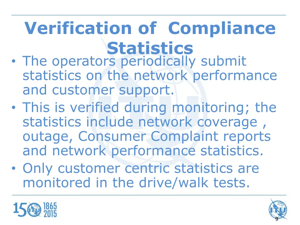 verification of compliance statistics
