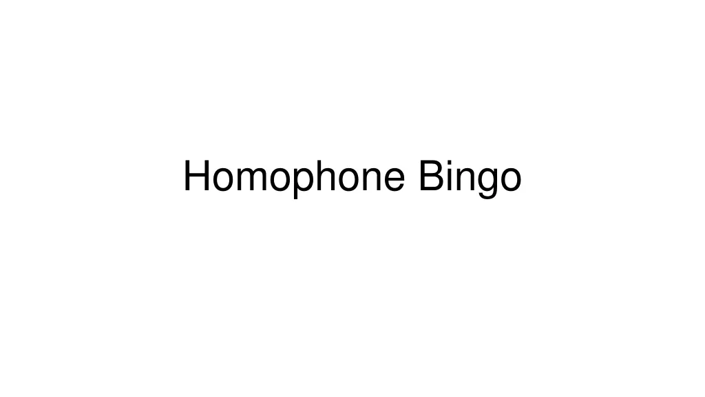 homophone bingo