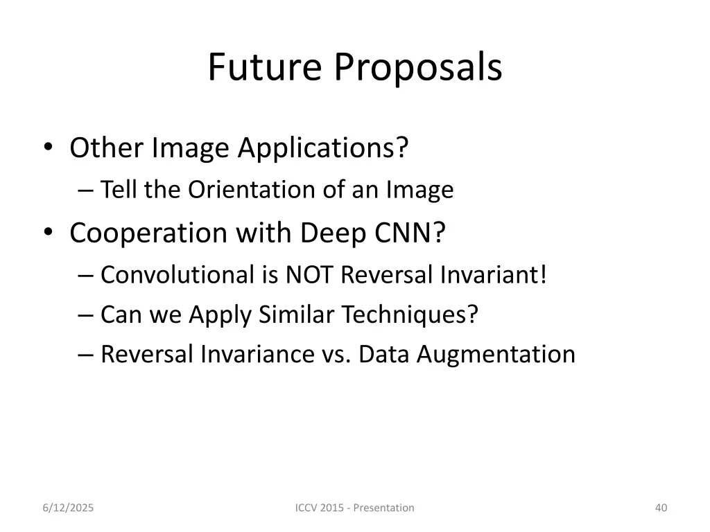 future proposals
