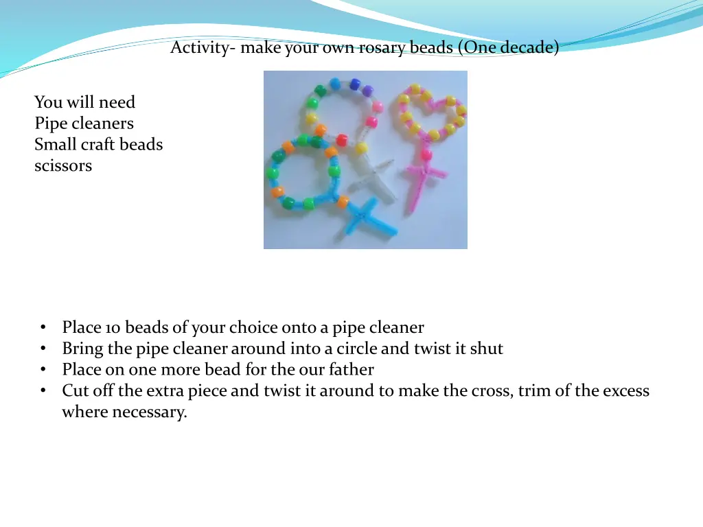 activity make your own rosary beads one decade