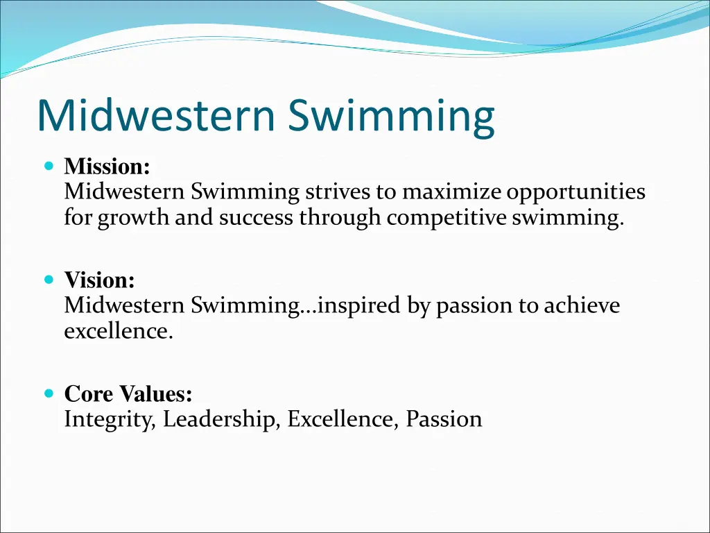 midwestern swimming mission midwestern swimming