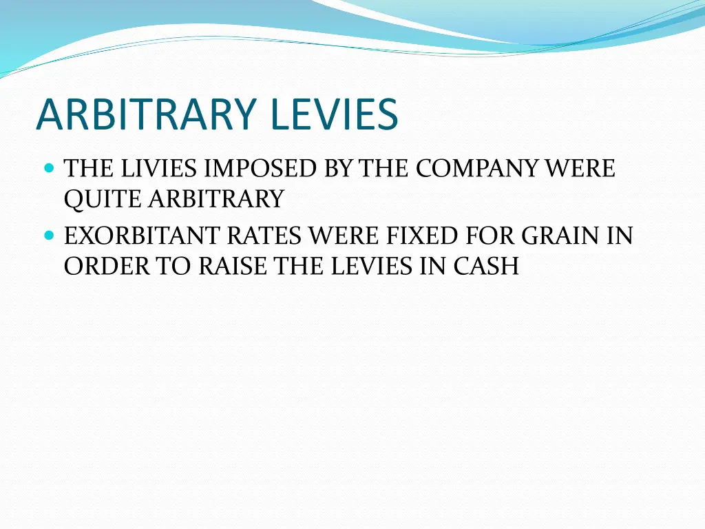 arbitrary levies