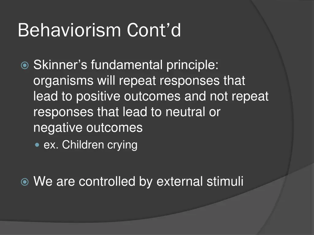 behaviorism cont d 2