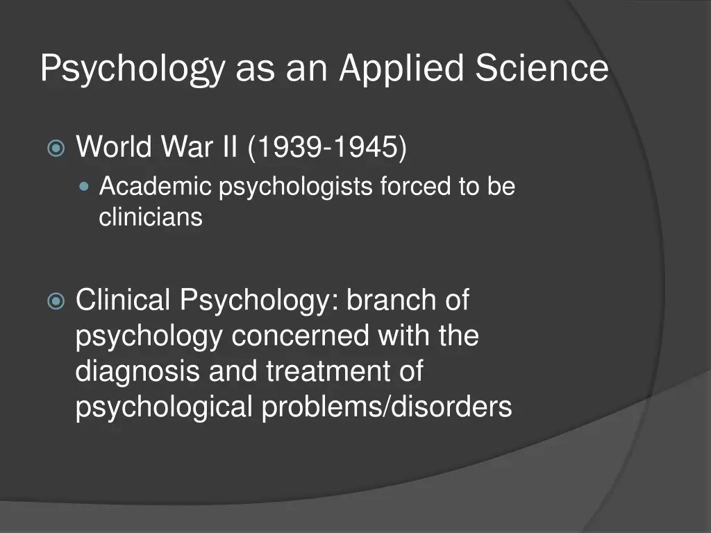 psychology as an applied science