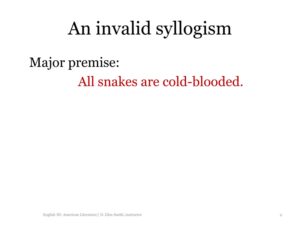 an invalid syllogism 1