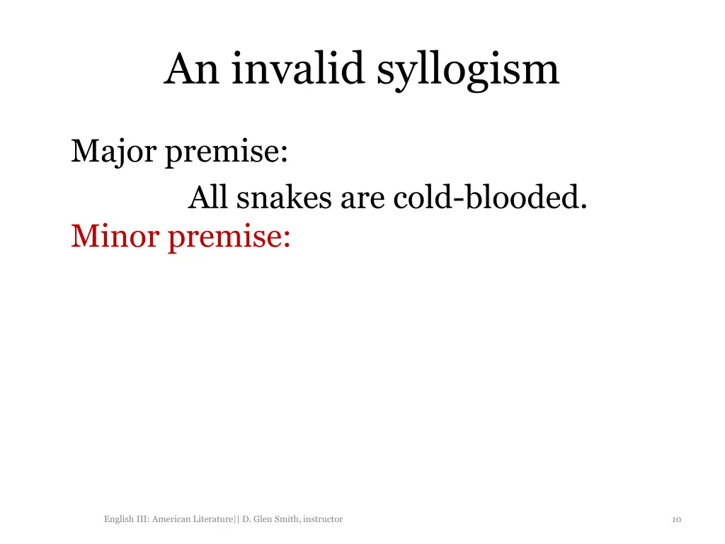 an invalid syllogism 2