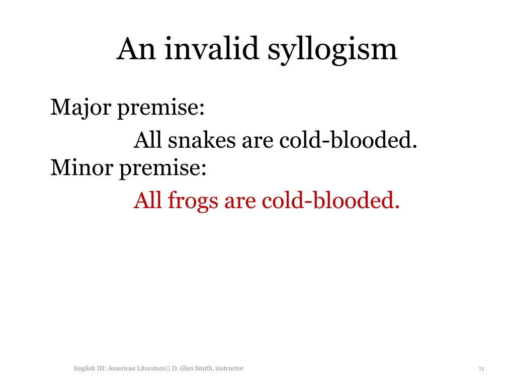 an invalid syllogism 3