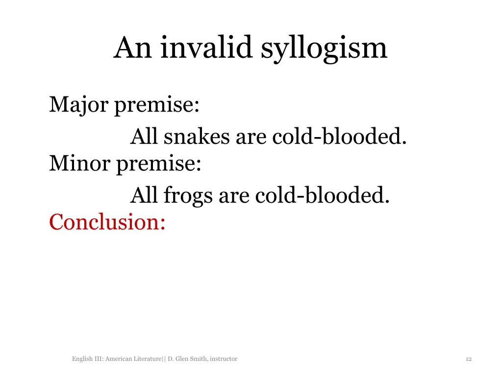 an invalid syllogism 4
