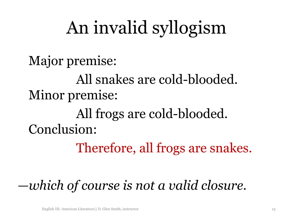 an invalid syllogism 5