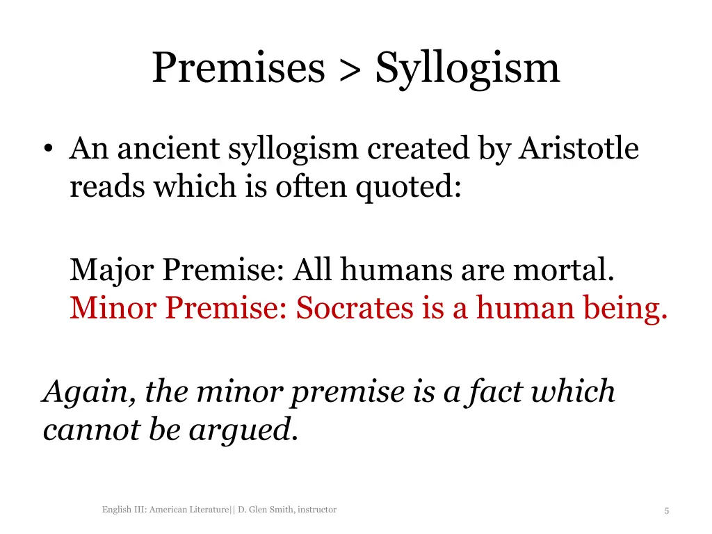 premises syllogism 1