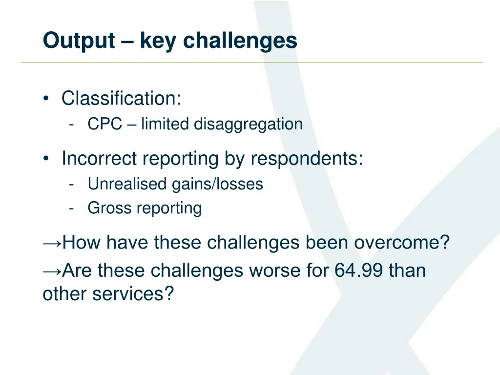 output key challenges