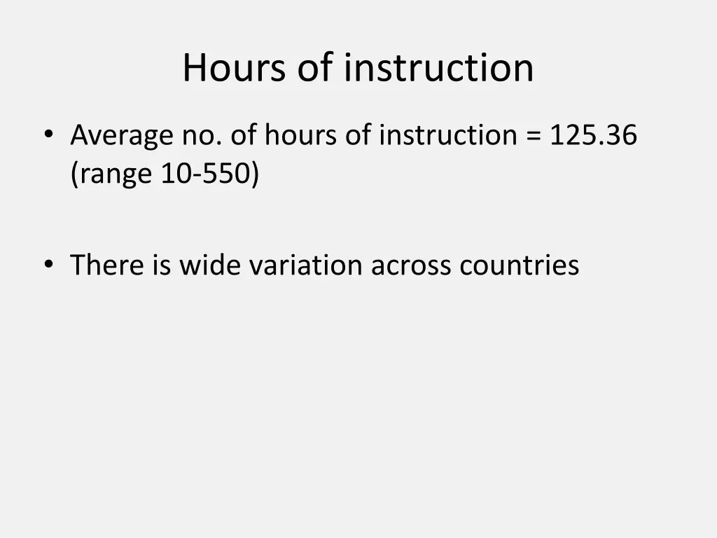 hours of instruction