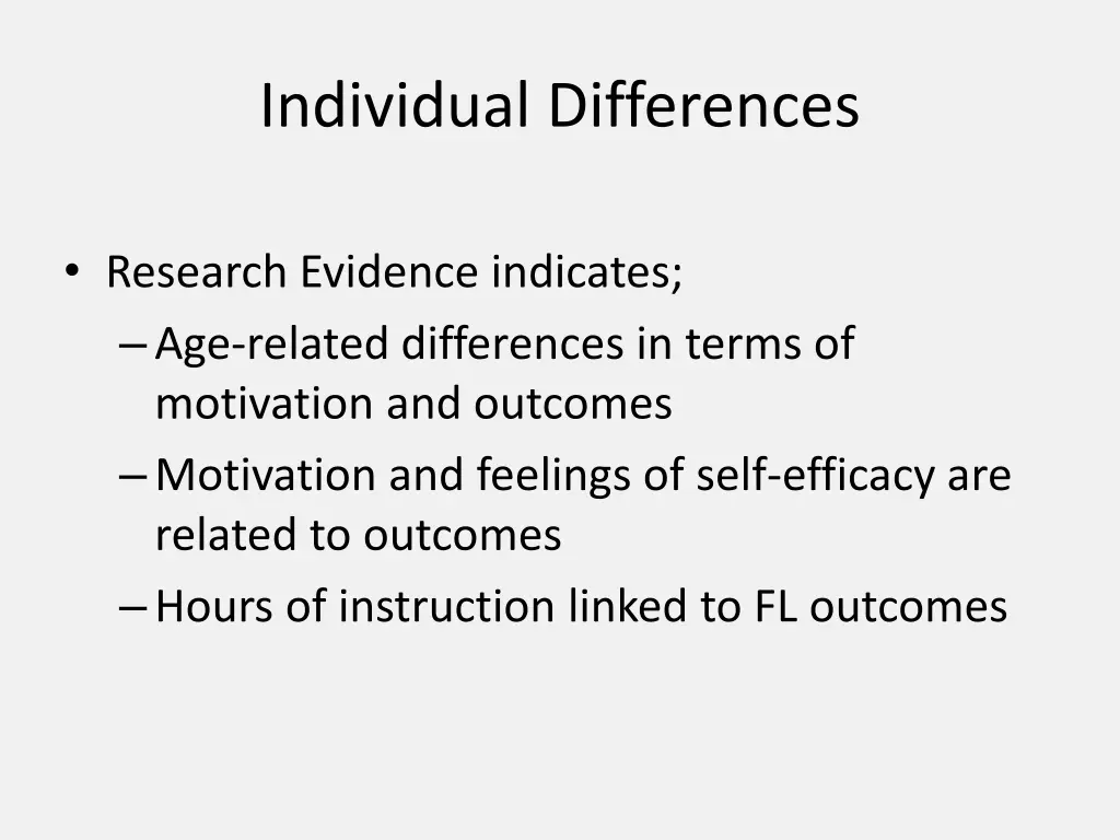 individual differences