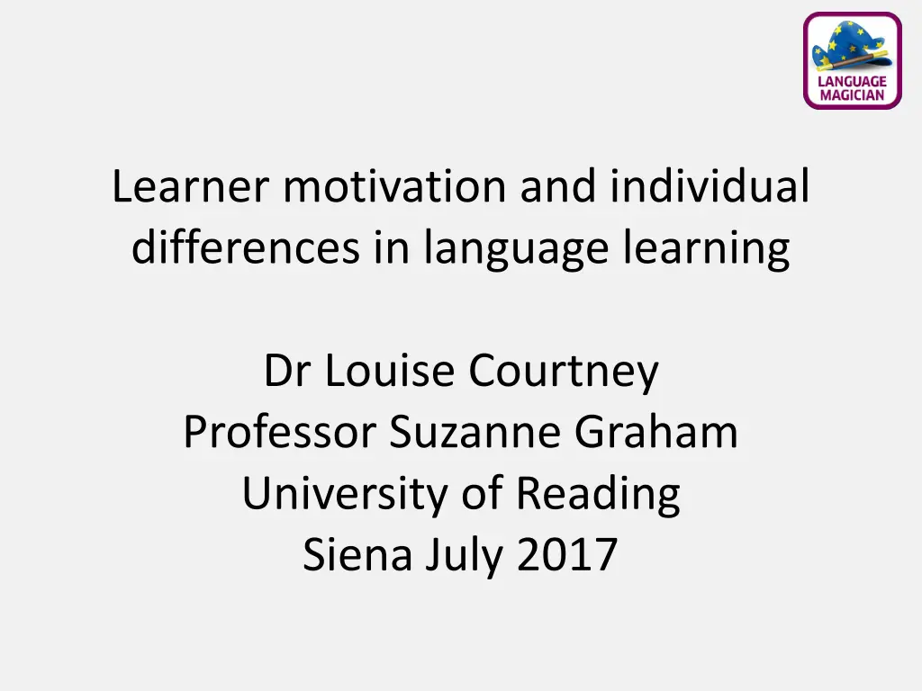 learner motivation and individual differences