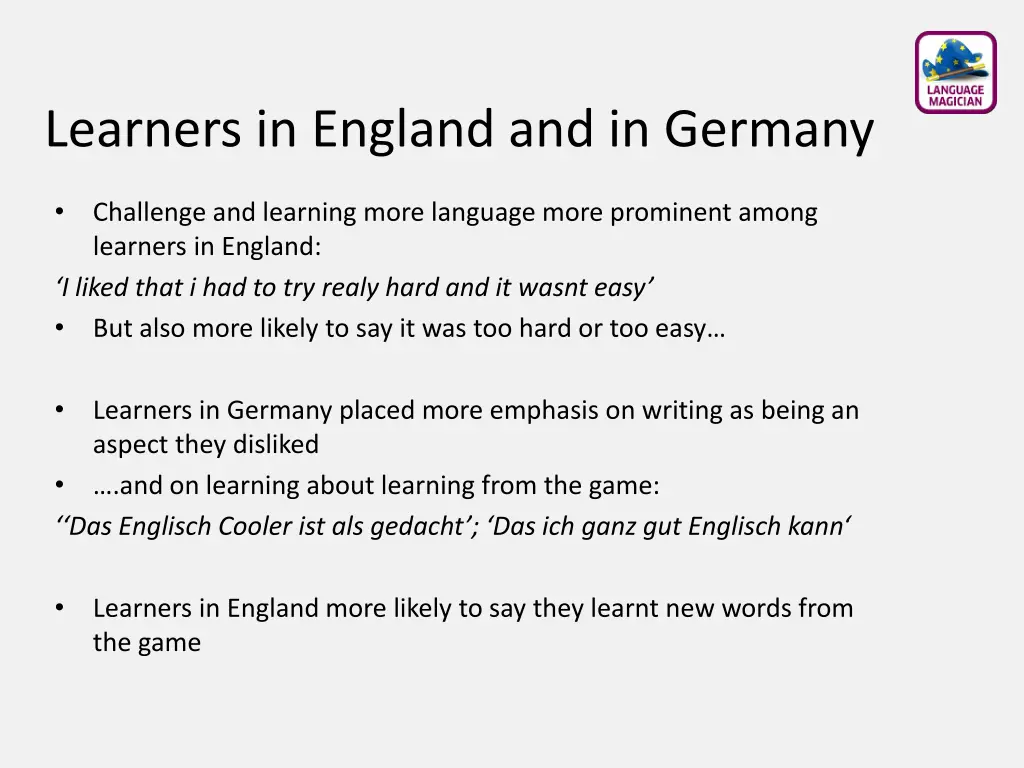 learners in england and in germany