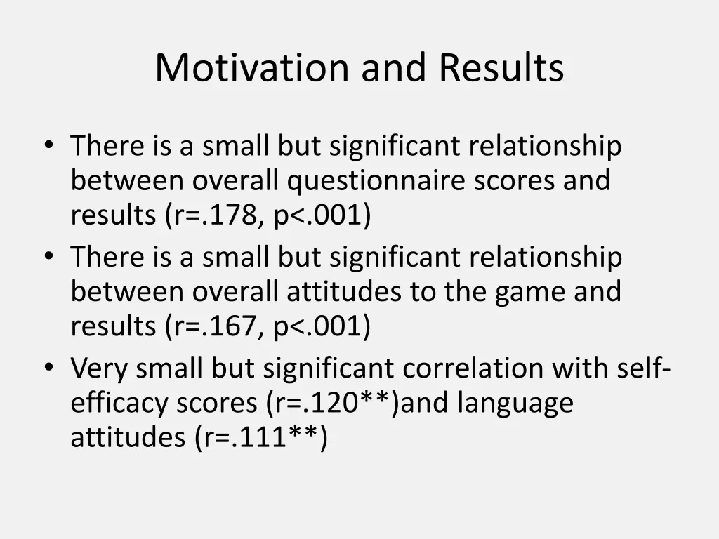 motivation and results