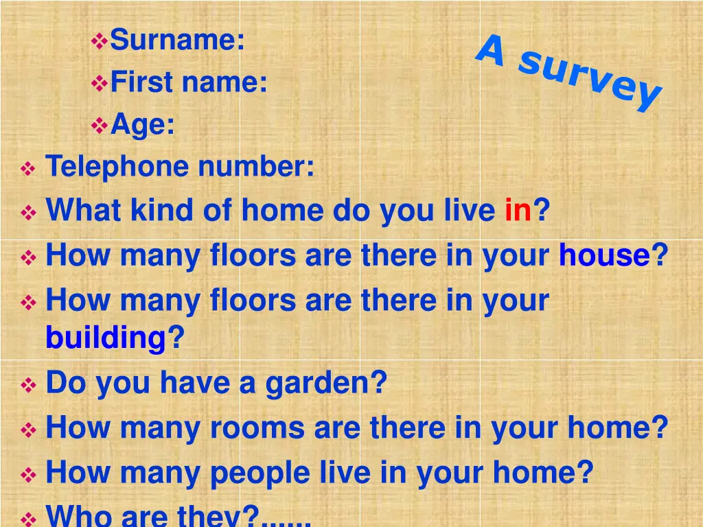 surname first name age telephone number what kind