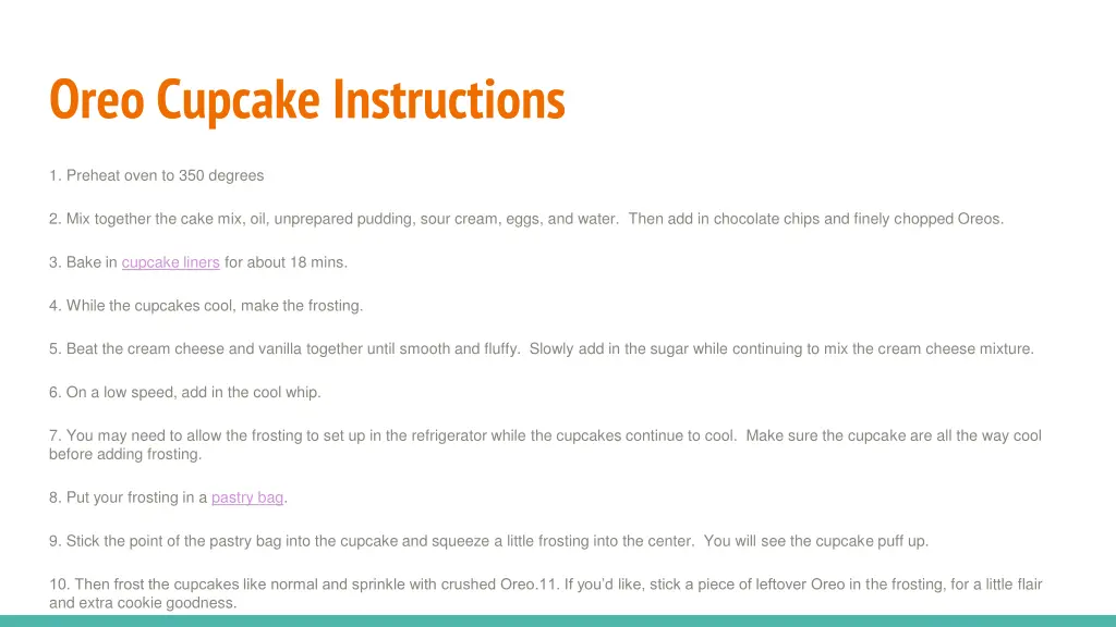 oreo cupcake instructions
