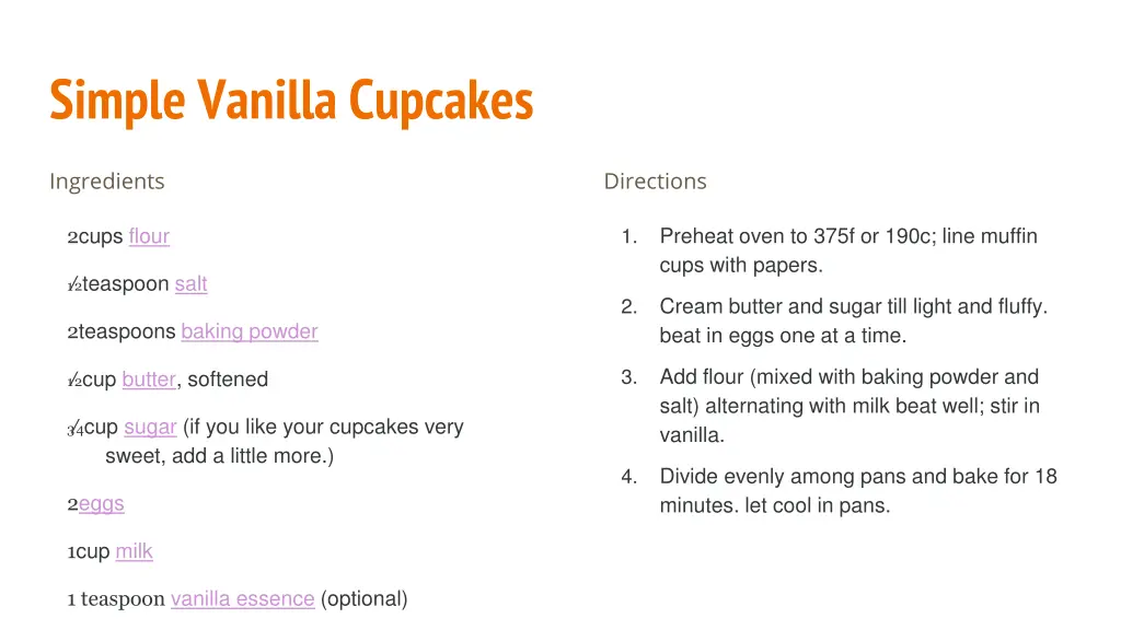 simple vanilla cupcakes