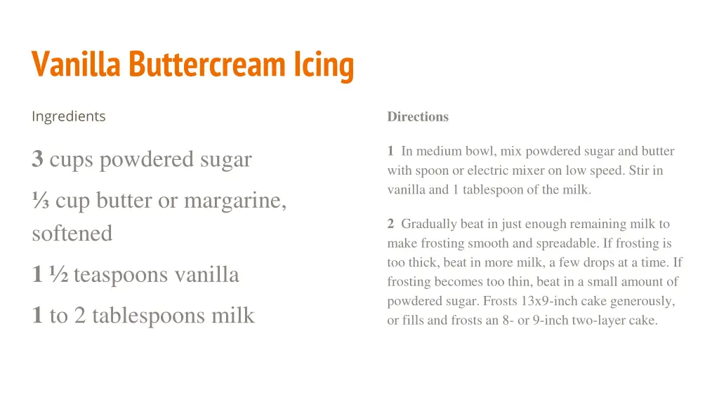 vanilla buttercream icing